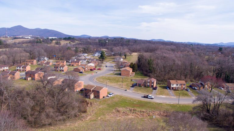 Aerial shot of Blue Stone Park.
