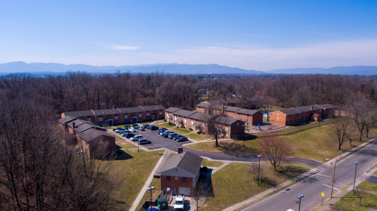 Aerial shot of Hunt Manor.