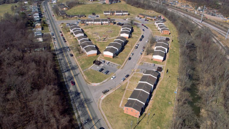 Aerial shot of Indian Rock Village.