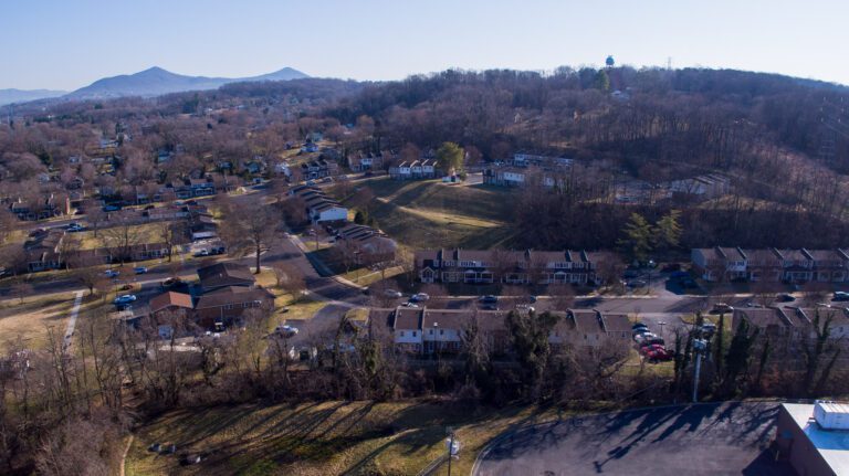 Aerial shot of Jamestown Place.